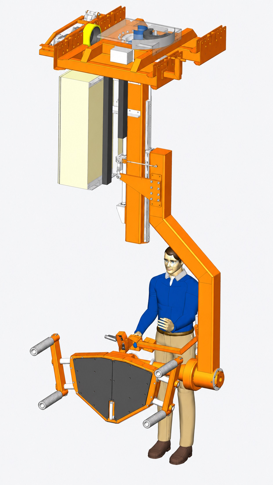 Bespoke wheel-loading handling system assembly illustration
